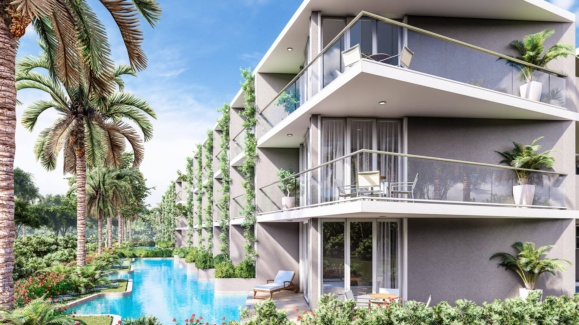 Swim-up suite surrounded by nature